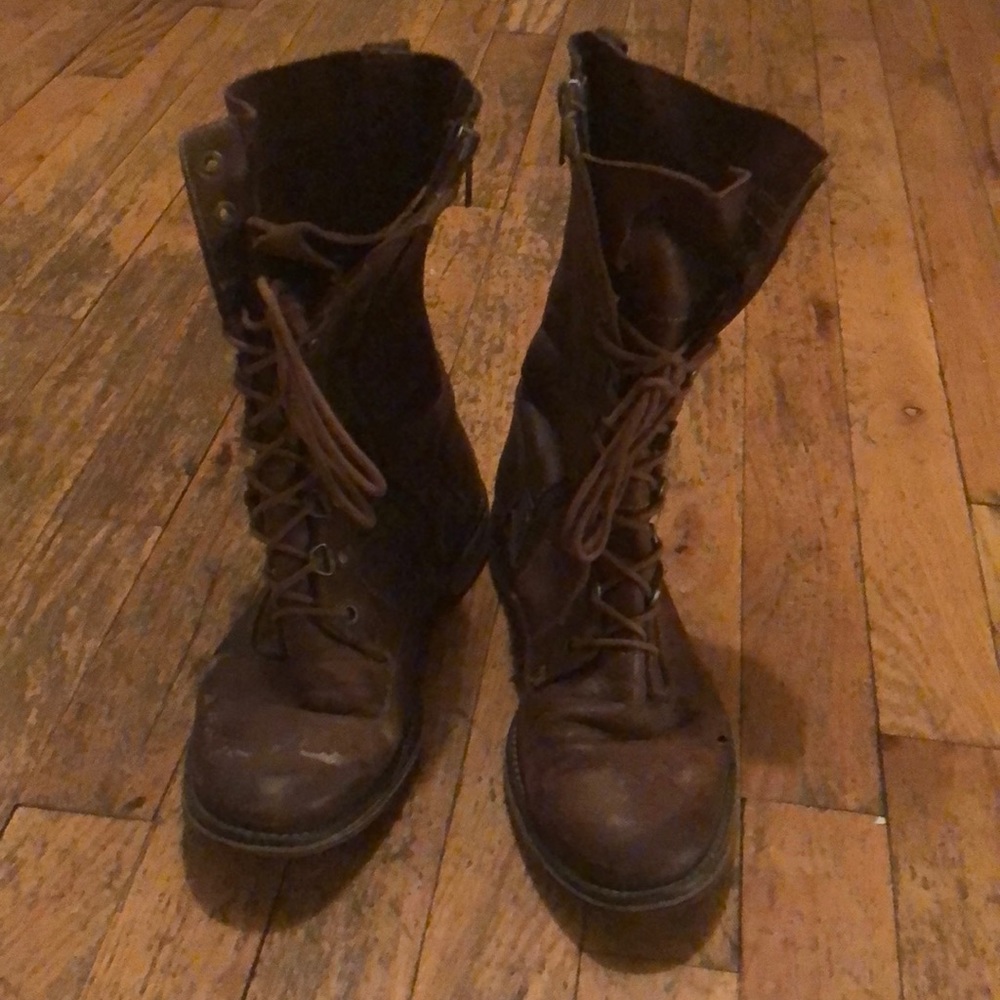 J brand leather combat boots